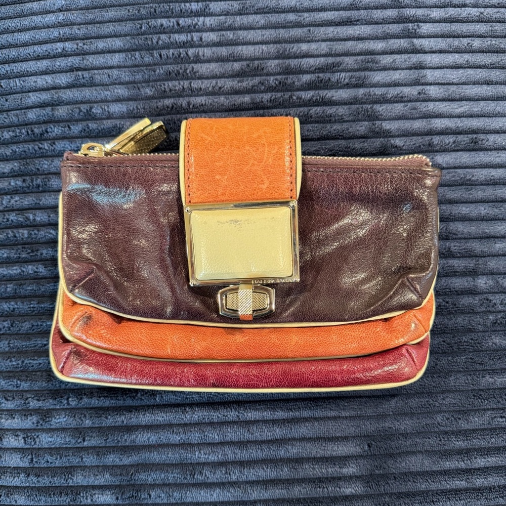 Balenciaga Vintage Clutch/Pouch with Turn Knob Closure and 3 zipper compartments